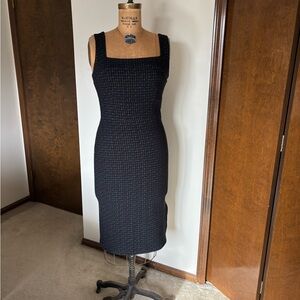 Banana Republic Black Textured Midi Dress